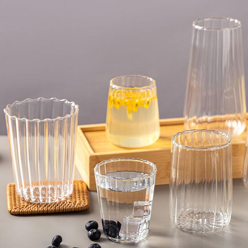 Ins-stil Värmetåliga Texturerade Glasmuggar (400 ml, Set om 2)