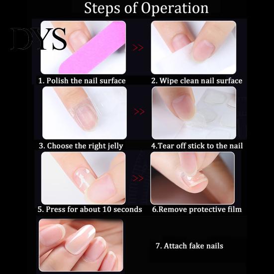 Transparent Nail Glue 10 Sheets Art Invisible Self Adhesive Waterproof Eco-friendly Easy to Apply Super Sticky Extend Nails Portable Double-Sided