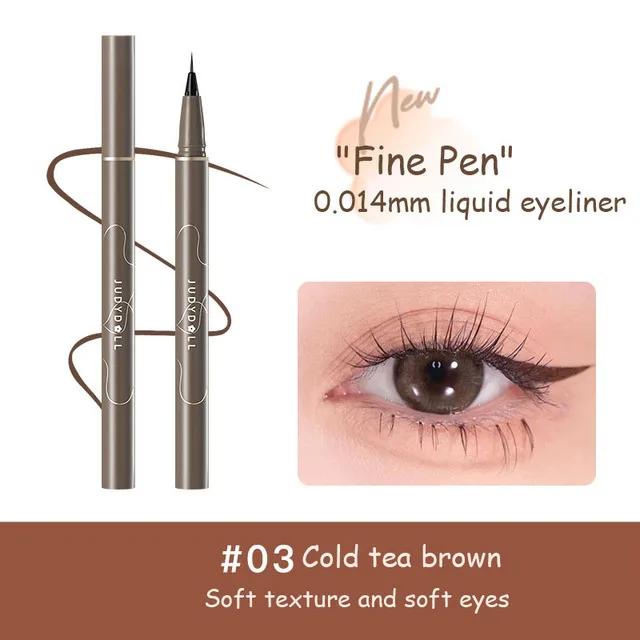 Judydoll Zwarte Vloeibare Eyeliner Potlood Ultra-fijn Waterdicht Sneldrogend Langhoudend Oogmake-up Soepele Ooglijner Pen Cosmetica
