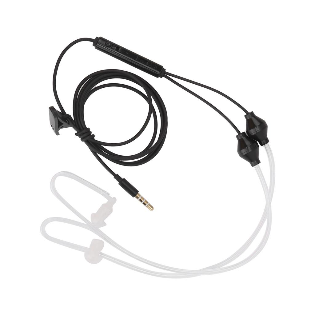 Air Tube Earphone Earbuds Wired Headphones W HandFree Microphone for Samsung 3.5mm Jack(Noir )