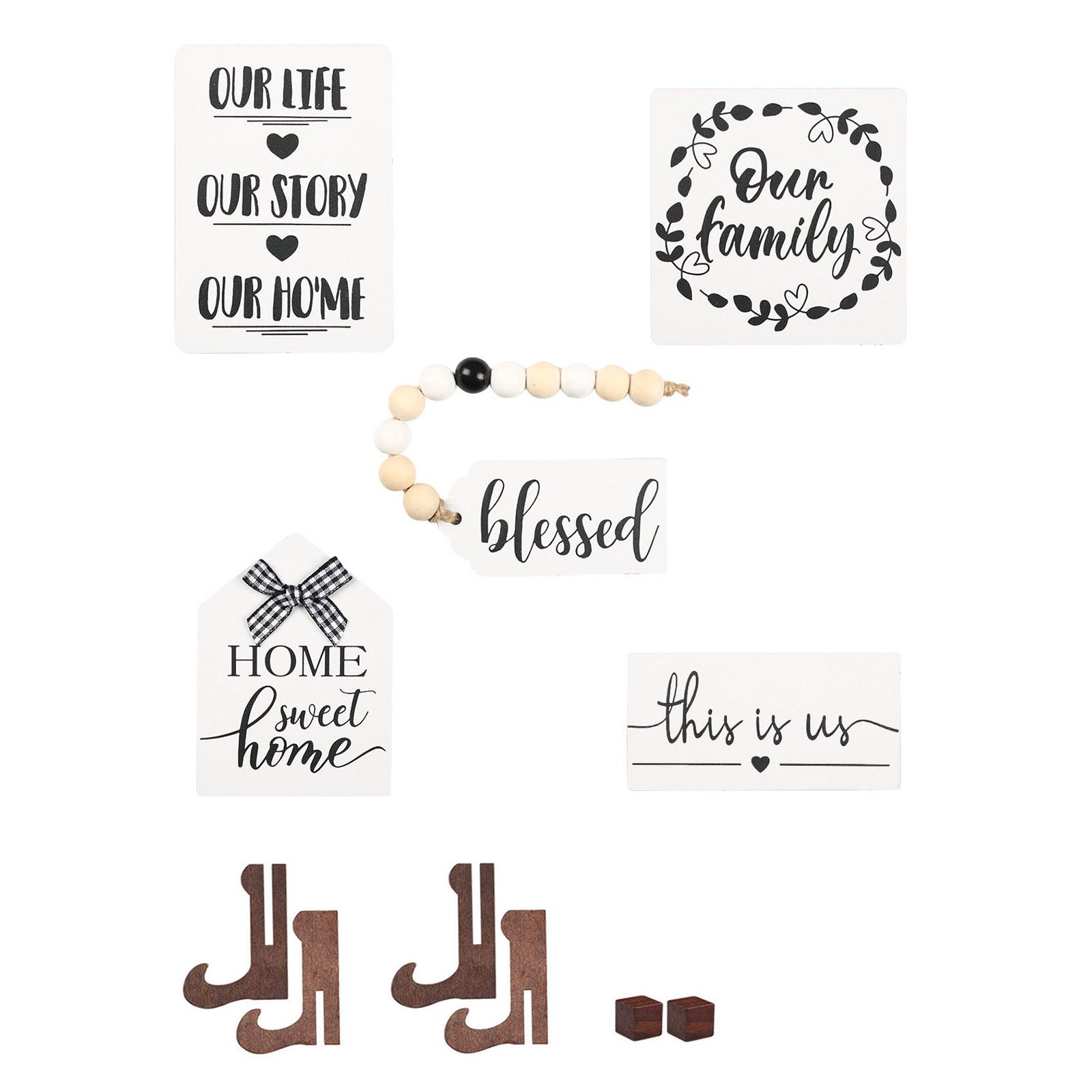 

Многослойный декор поддонов Деревенский деревянный домашний декор Сладкий деревянный знак для домашней кухни (Поддон не входит в комплект)