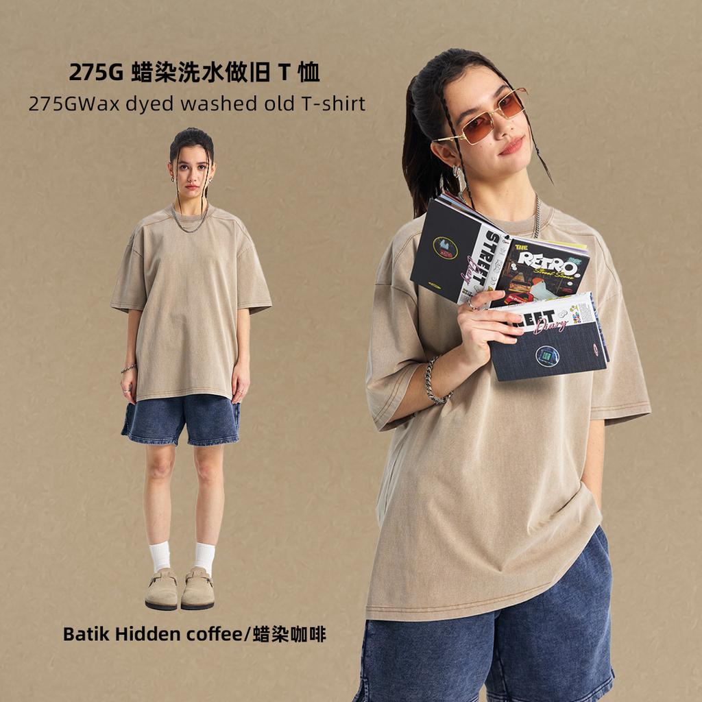 275 GSM 100% Bavlna Prané Tričko Potisk Vlastního Vzoru Pánská Trička Personalizované Tričko