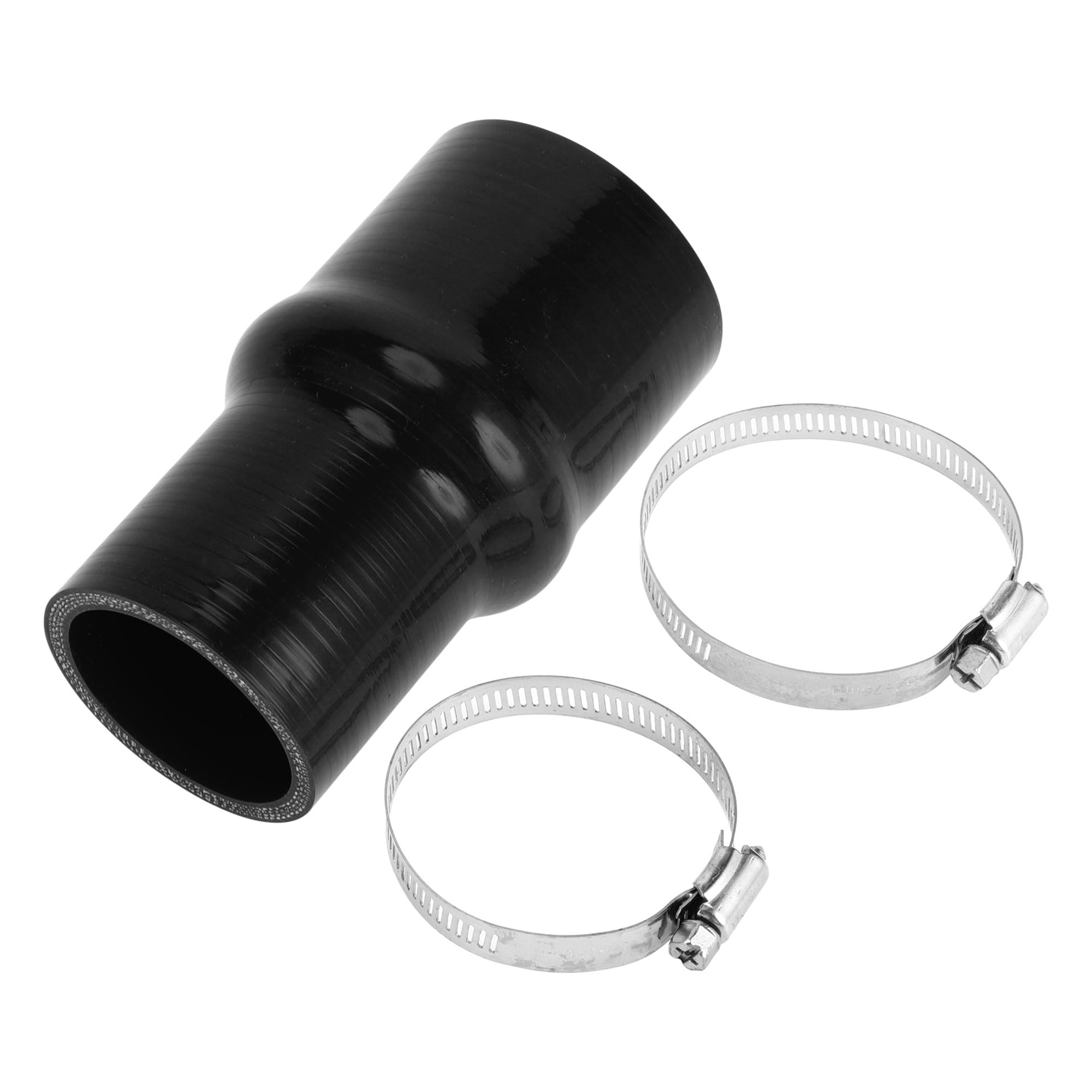 

X AUTOHAUX Different Diameter Hump Silicone Hose, Silicone Hump Hose, Silicone Tube, Intercooler, Turbo, Length 127mm Inner diameter 63-51mm чорний