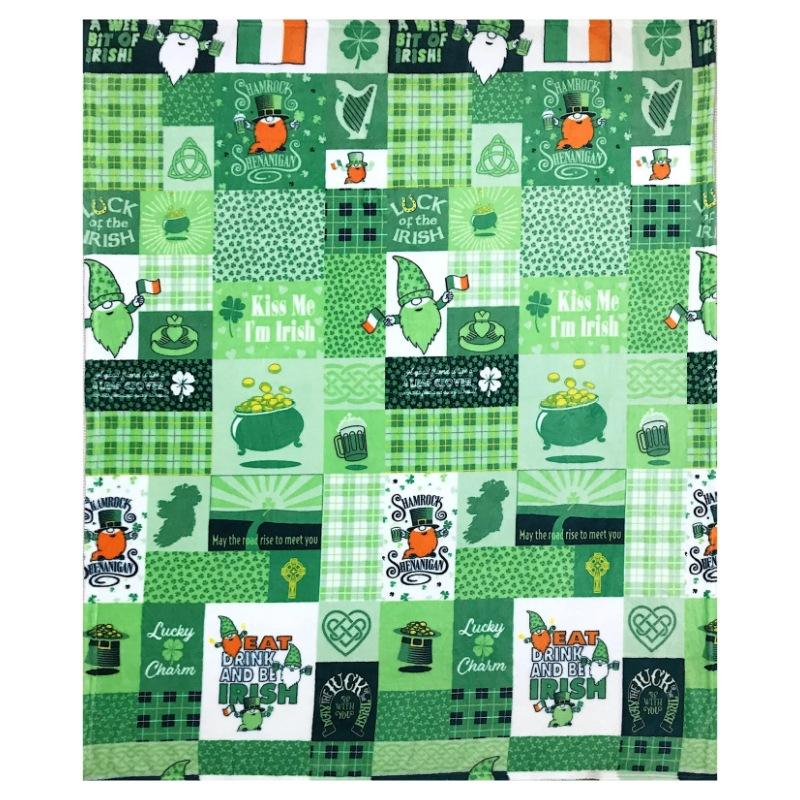 St. Patrick'S Day Blanket Clover Design Flannel Blanket Sofa Decorative Blanket Sheet Bedspread
