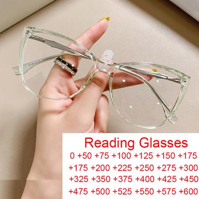 Neue Mode Grüne Lesebrille Luxus Damen Designer Anti Blaulicht Brille Elegante Damen Ultraleicht Cat-Eye Brillenrahmen