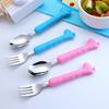 304 Stainless Steel Kids' Fork & Spoon Set - Baby Training Tableware Portable Kit
