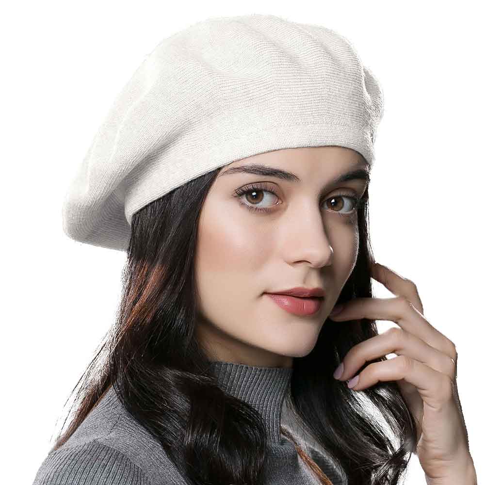 Womens Winter Beret Hat Knitted Beanie Cap Autumn Winter Hat French Classic Beret
