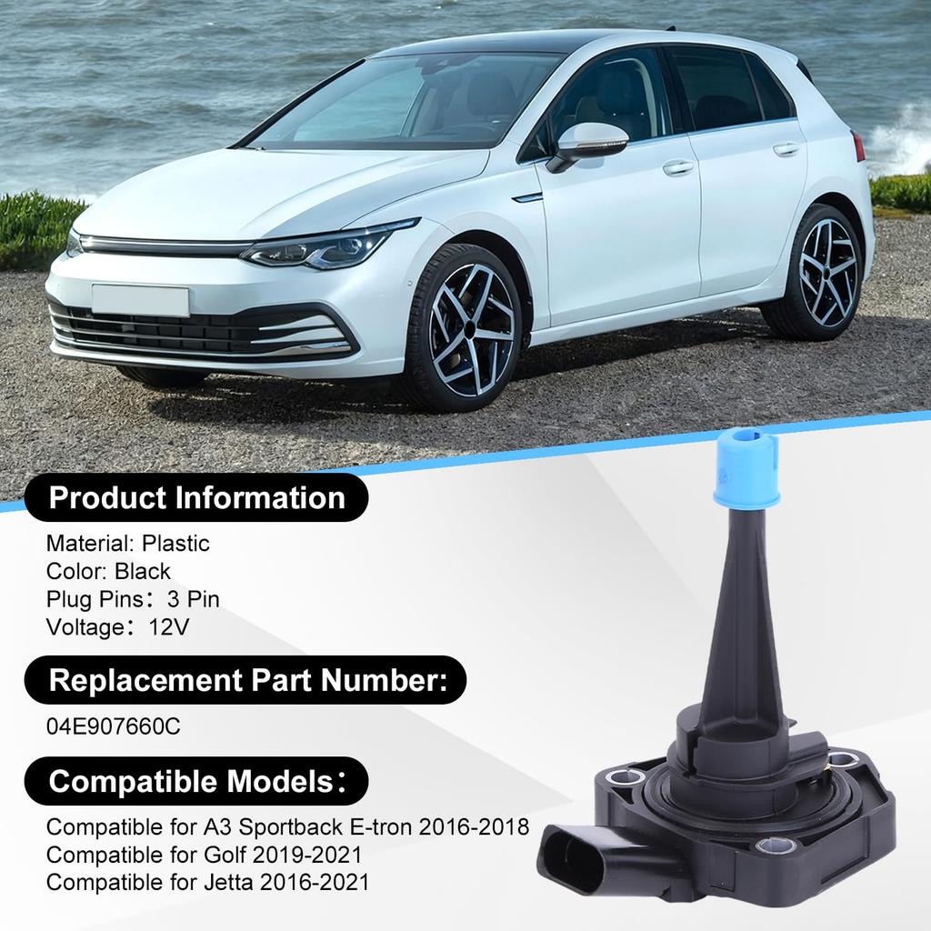 04E907660C Engine Oil Level Sensor Compatible for Golf 2019-2021 for Jetta 2016-2021 for A3 Sportback E-tron 2016-2018 04E907660 Oil Levelling Sensor