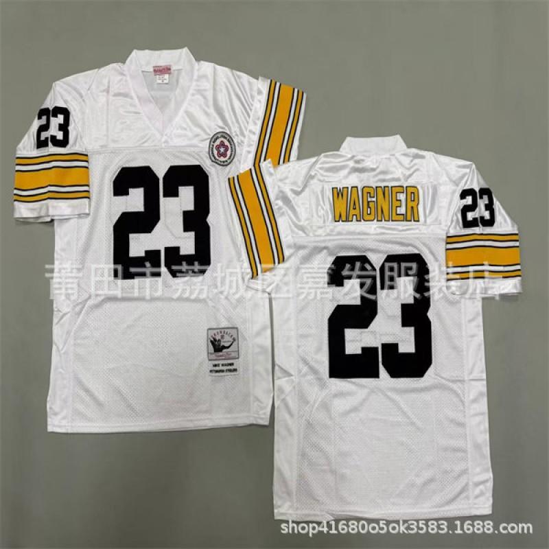 Pittsburgh Steelers Vintage NFL Football Jersey Men Cotton Embroidered Training Shirt Rugby Sport Wear