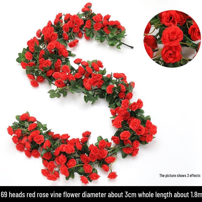 Artificial Rattan Vines for Pipe and Ceiling Decoration - Fake Green Leaves