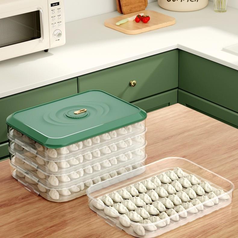 Large Capacity Multi-Layer Freezer Storage Box for Dumplings & Wontons