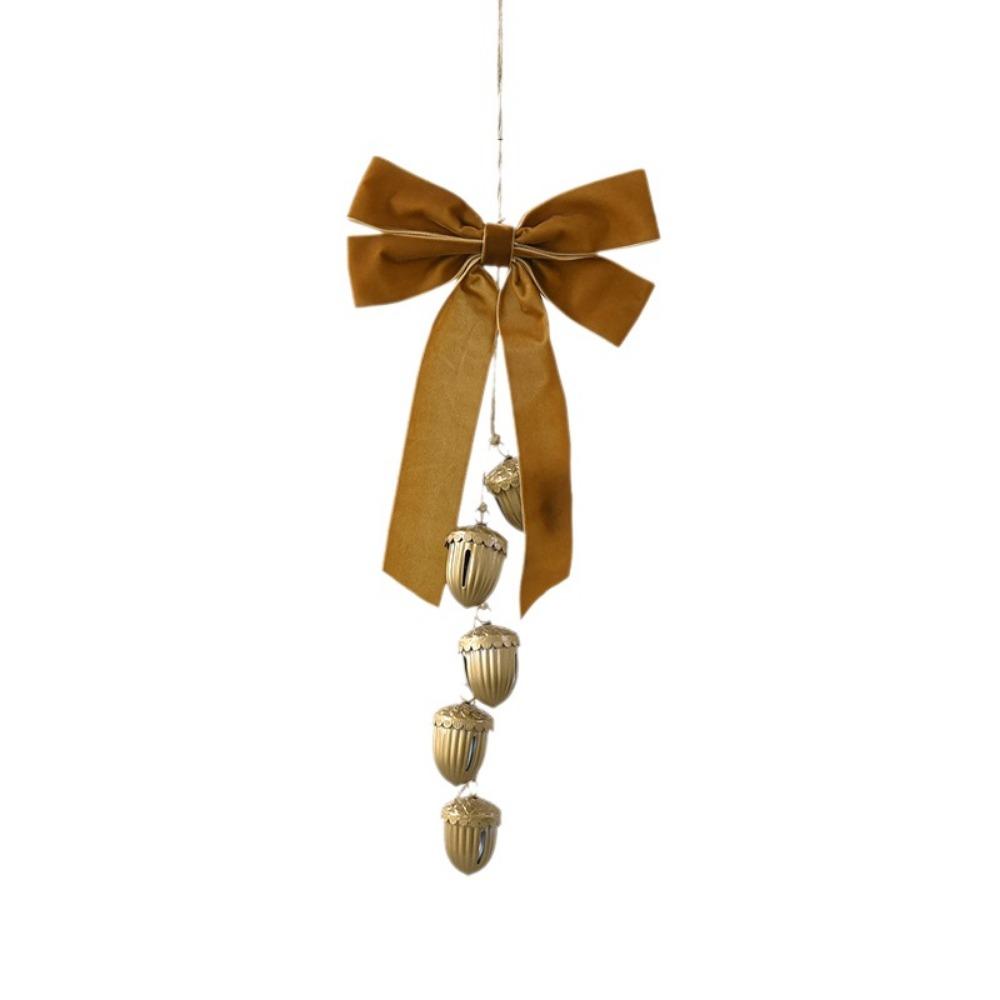 Multi‑Color Christmas Bow Bell Ornament Antique Gold Bells Xmas Tree Pendant Festive Party