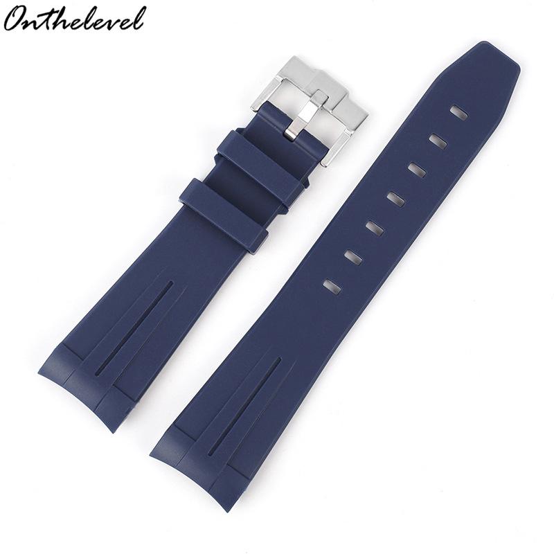 Curved Interface Rubber Watch Strap 20mm Men Women Waterproof Sports Watch Band for Moonswatch Watchband Watch Accessories