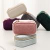 Mini Ring Box Travel Jewelry Box Ring Zipper Velvet Storage Case Jewel Packaging Earrings Necklace Organizer Storage Box Trip