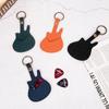 1Pc Leather Guitar Pick Bag Pick Holder Case Guitar Shape With Key Ring Guitar Accessories Instrument Accessories