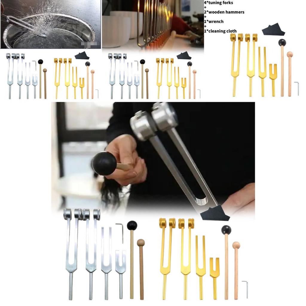 Aluminiumlegierung Stimmgabel Set Für Fitnessgeräte Und Massagetherapie Mit Reinigungswerkzeugen