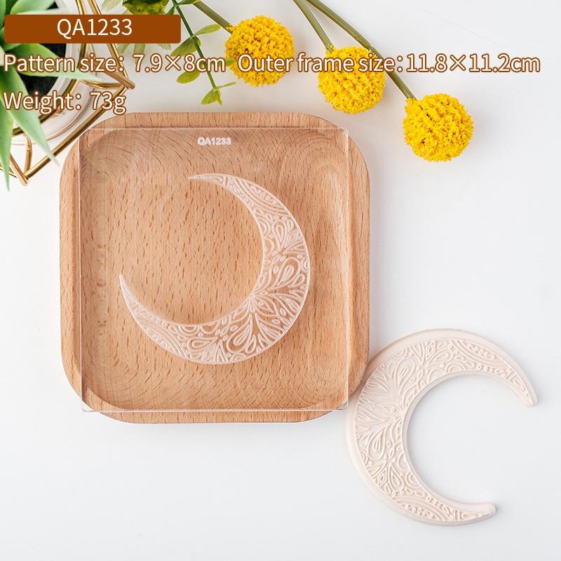 Islamic Ramadan Acrylic Fondant Embossing Stamp Press Eid Mubarak Cookie Cutters Party Pastry Biscuit Baking Decoration Supplies