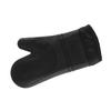 Heat Resistant Gloves Thickened Silicone Cotton Lining Insulated Oven Mitts for Kitchen Cooking Baking Black