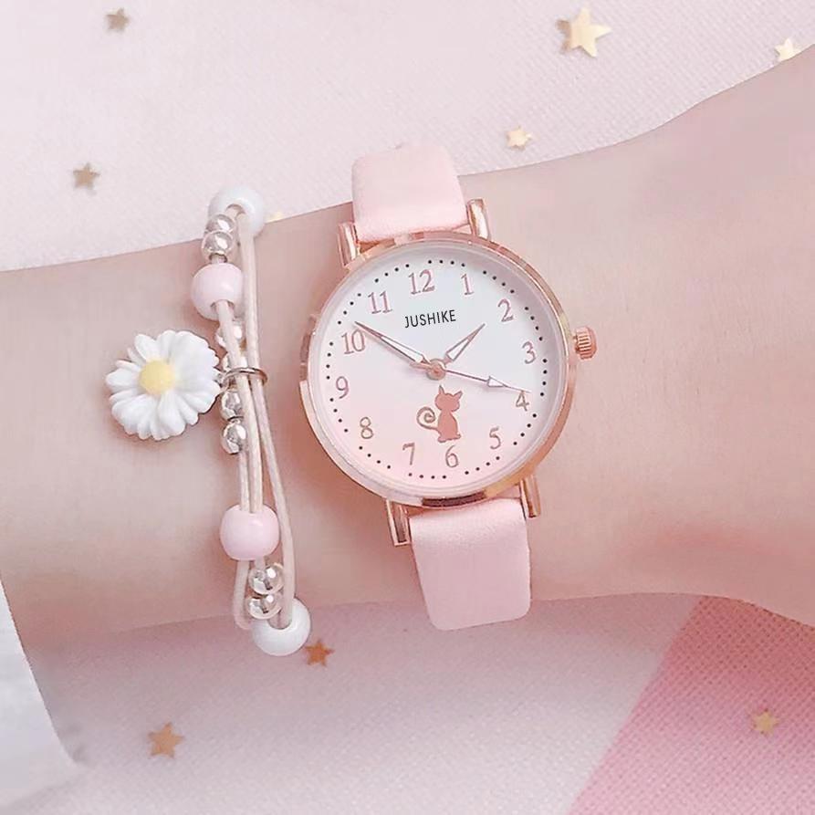 Quartz Watch, Women's Model, Seven-point Cat, Six-point Cat, Love Luminous Needle Student Watch