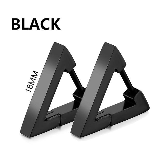 Orecchino Cerchio Nero alla Moda per Uomo Minimalista Geometrico Rettangolare Esagono Triangolo Pentagramma Quadrato Orecchino a Cerchio Gioielli Uomo