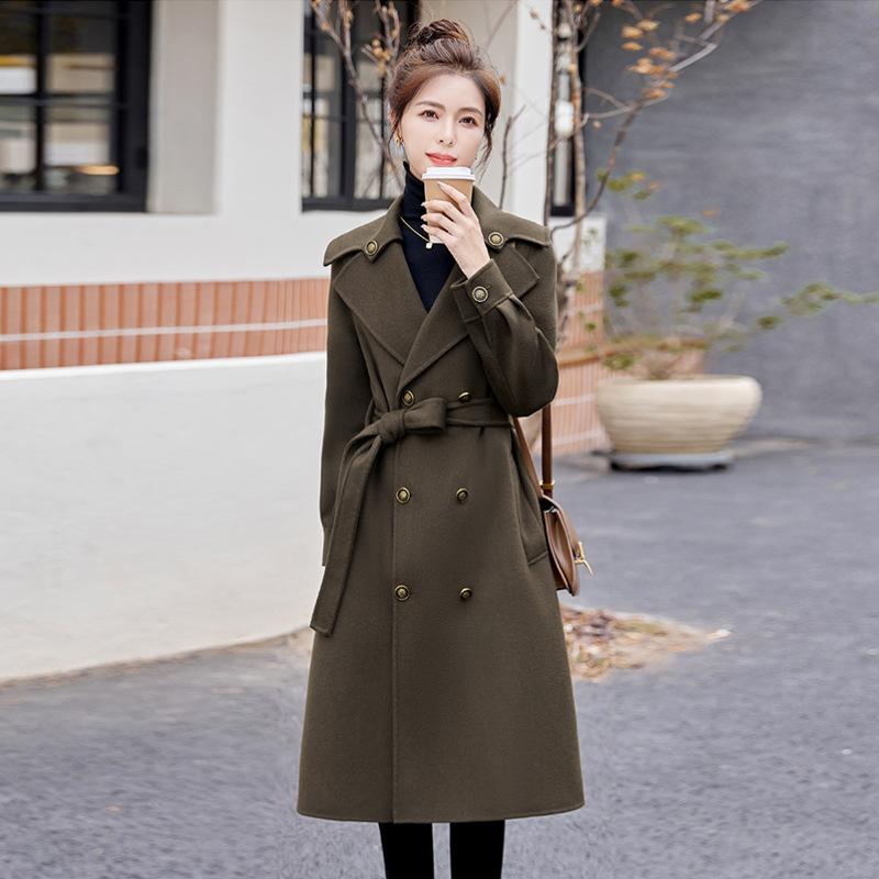 

Женское двустороннее шерстяное пальто длинное осенне-зимнее новое модное темпераментное дизайнерское пальто с ворсом XL