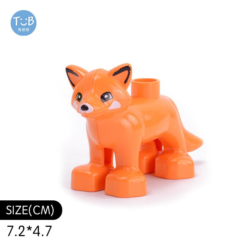 Big Building Blocks Marine Farm Animal Cat Dog Accessories Lion Shark Compatible With Duploed City Education Children Gift Toys