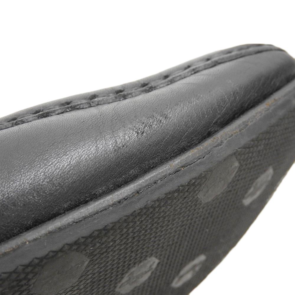 LOUIS VUITTON Damier Infini Embossed Logo Square Toe Flat Loafers Men's Black Size 6 1/2 FA0086 shoes 6.5 blackUsed