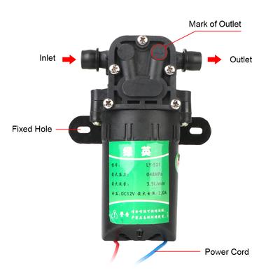 Pulverizador de água para lavagem de carros 3,5 L/min DC12V Acessórios para pulverizador Bomba de água elétrica agrícola durável Micro Diafragma de alta pressão