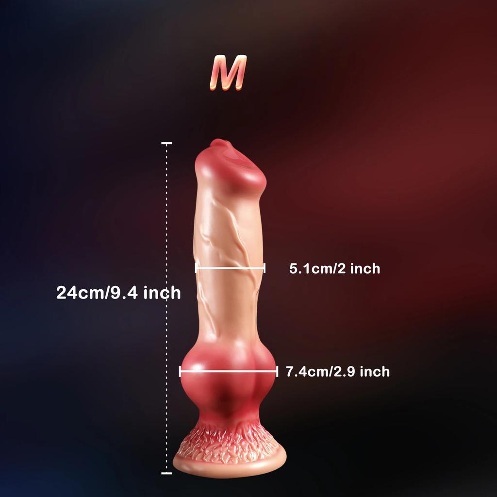 Realistischer Riesen-Hundeknoten-Dildo Sexspielzeug für Frauen S/M/L/XL/XXL Tierpenis Analplug Prostata Weicher Saugfuß Erwachsenenprodukt 18+