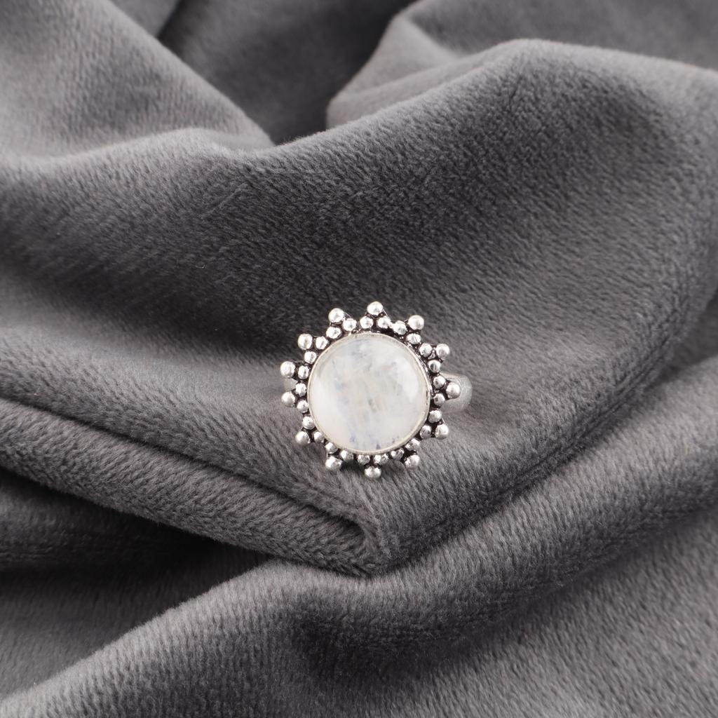 Rainbow Moonstone Jewelry, 925 Solid Sterling Silver Ring , Handmade Gemstone Jewelry Ring For Memorial Day