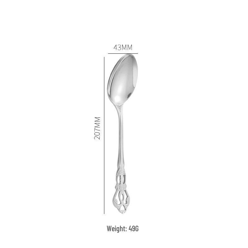 European Style Stainless Steel Steak Knife, Fork, and Spoon Set for Western Restaurant or Household Use