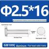 Flat Head Aluminum Solid Rivets GB109, Hand-Hammered, Size M2-M8
