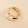Chunky Punk Exaggerated Gold Plated Color Wide Leaf Large Opening Bracelet for Women Girls Daily Party Metal Jewelry
