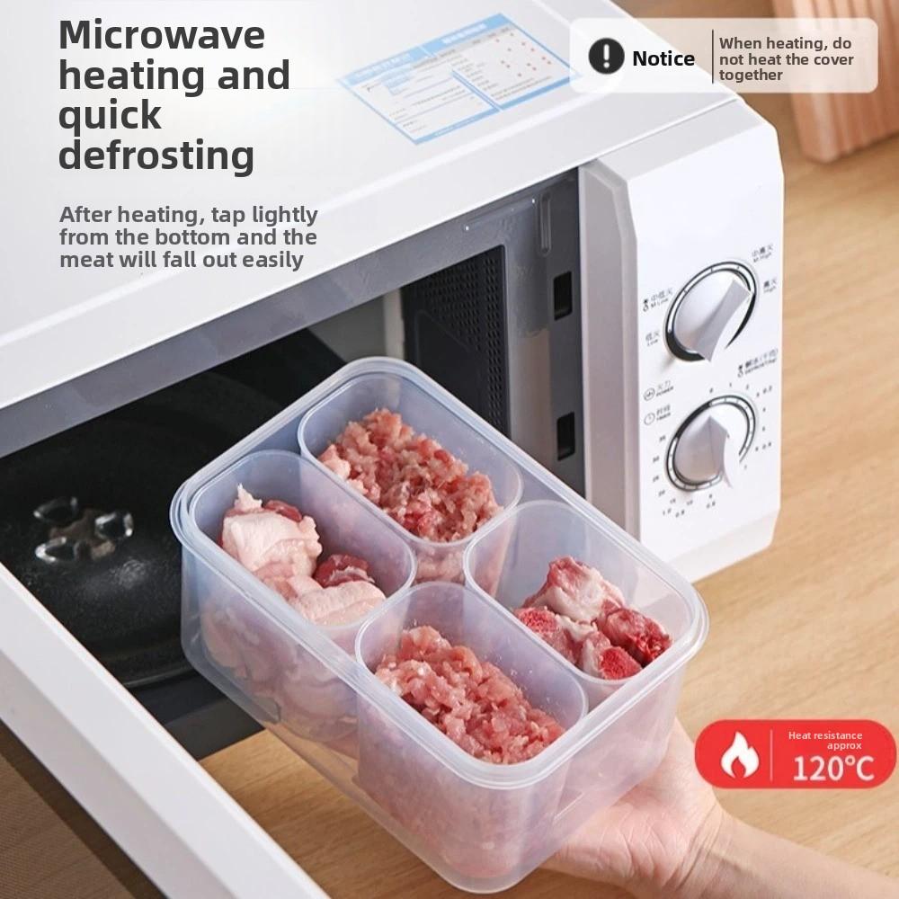 4 Compartment Fridge Organizer Food Storage Container Meat Fruit Veggie Storage Box  Home