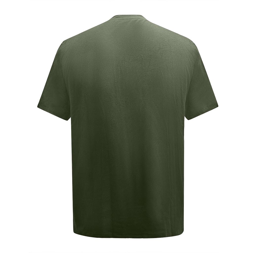 Men's Summer Solid Color Button Collar Short Sleeve Tops Men's Casual Loose Fashion Tops