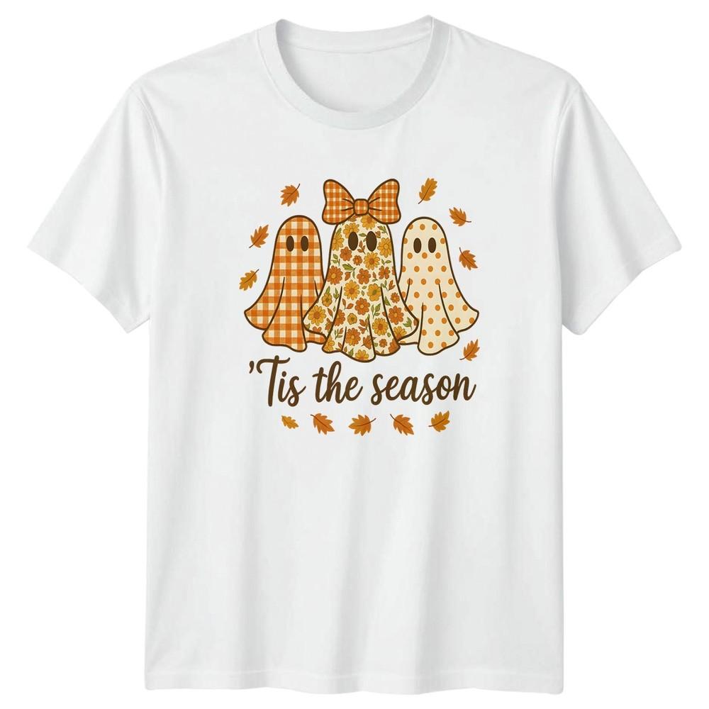 Tis The Season Unisexs TShirt Retro Ghost Halloween S