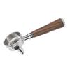 58mm Bottomless Portafilter Single Spout Stainless Steel Coffee Portafilter   Wood Handle