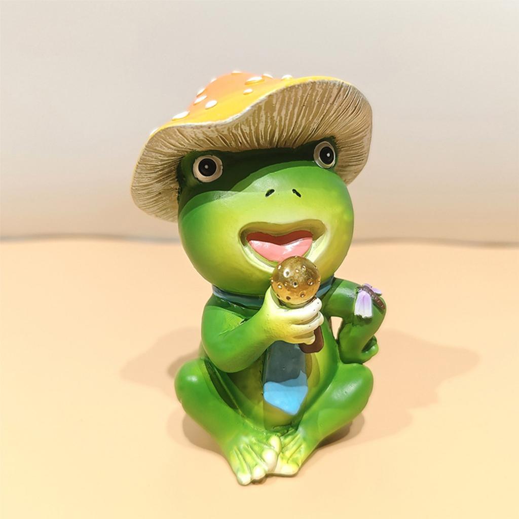 Miniatur Niedlicher Musik Frosch Tierstatue Pflanzgefäß Dekoration, simulierter Frosch Kunstharz Handwerk, niedliche Tier Pflanzgefäß Accessoires