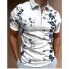 Men'S Polo Shirt Men'S Casual Short Sleeve Lapel T-Shirt 3D Printed Short Sleeve Zipper Polo