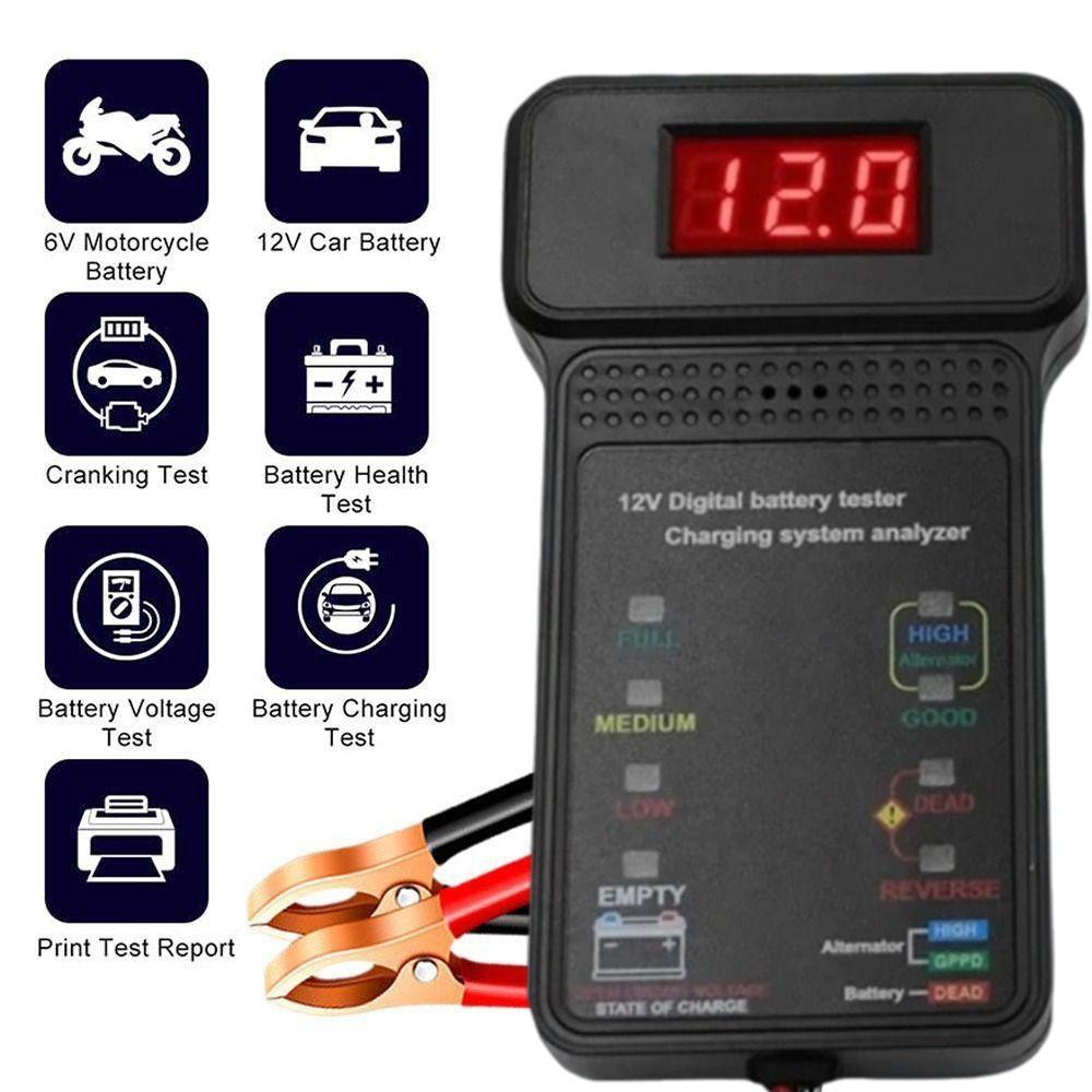 with Alligator Clips 12V Digital Battery Tester Automotive Cranking System Tester  Electrician Tool