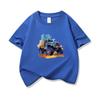 Kids Cotton T Shirt Cool Watercolor Offroad Car Print Crew Neck Short Sleeve Tee Casual Breathable Boys Girls Summer Tops