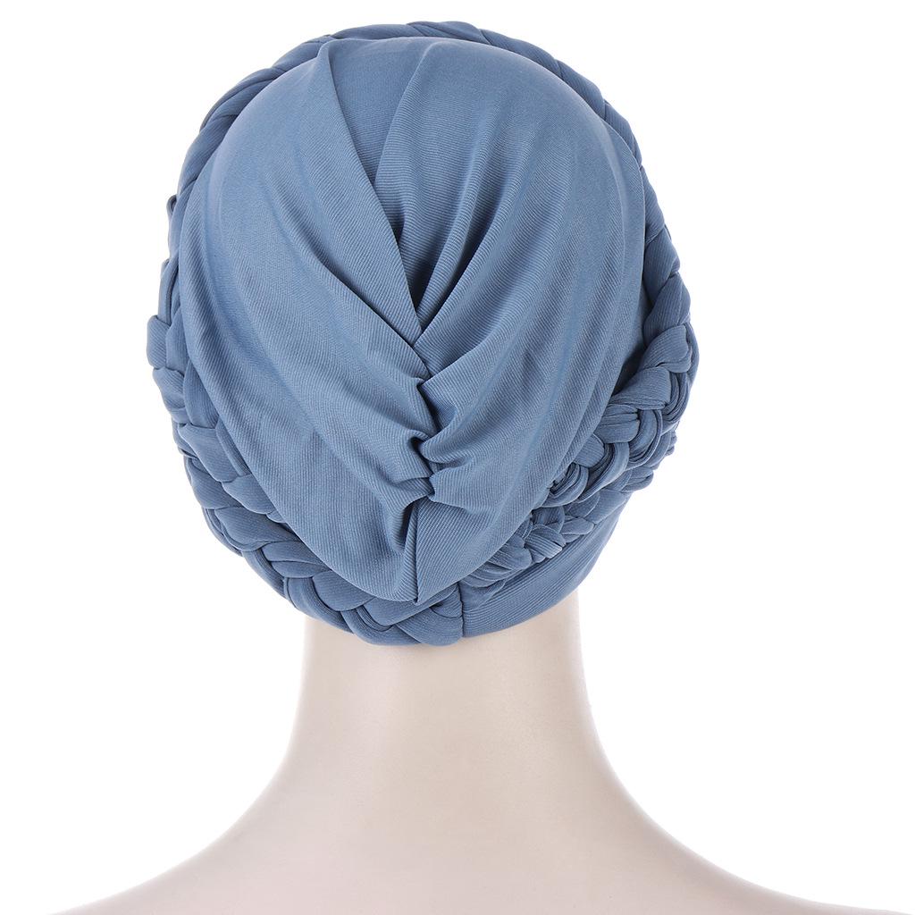 Turban elegant european și american cu pliuri de cristal: Batic Twist împletit pentru îmbrăcăminte musulmană