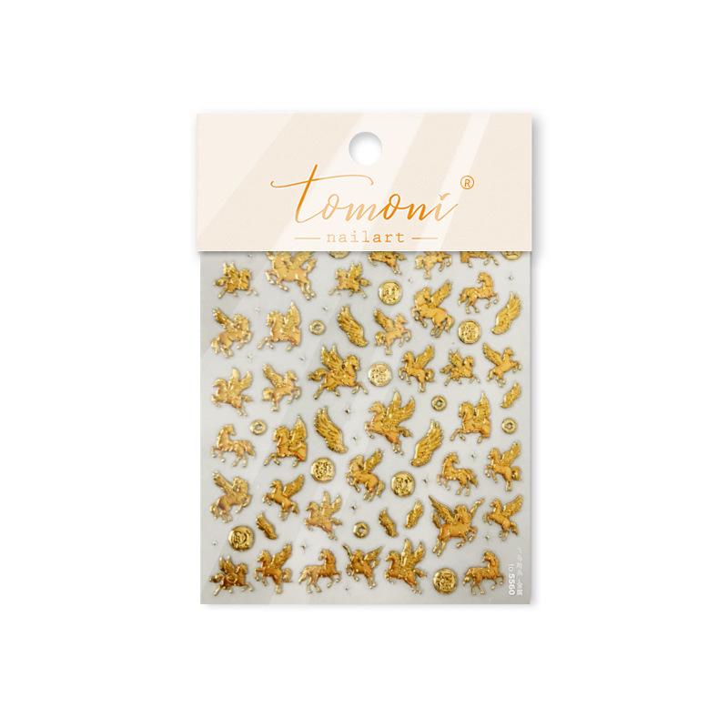 Tomoni Retro Pegasus and Swallows Nail Art Stickers - DIY Metal European & American Style Decorations