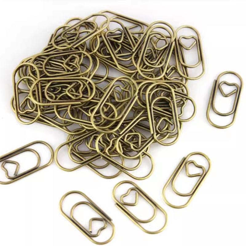 50pcs Mini Love Heart Paper Clips Macaron Color Photo Tickets Holder Binder Clips Notebook Planner Bookmarks Office Supplies