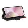For iPhone 16e Leather Case Wallet Stand Color Splicing Phone Cover