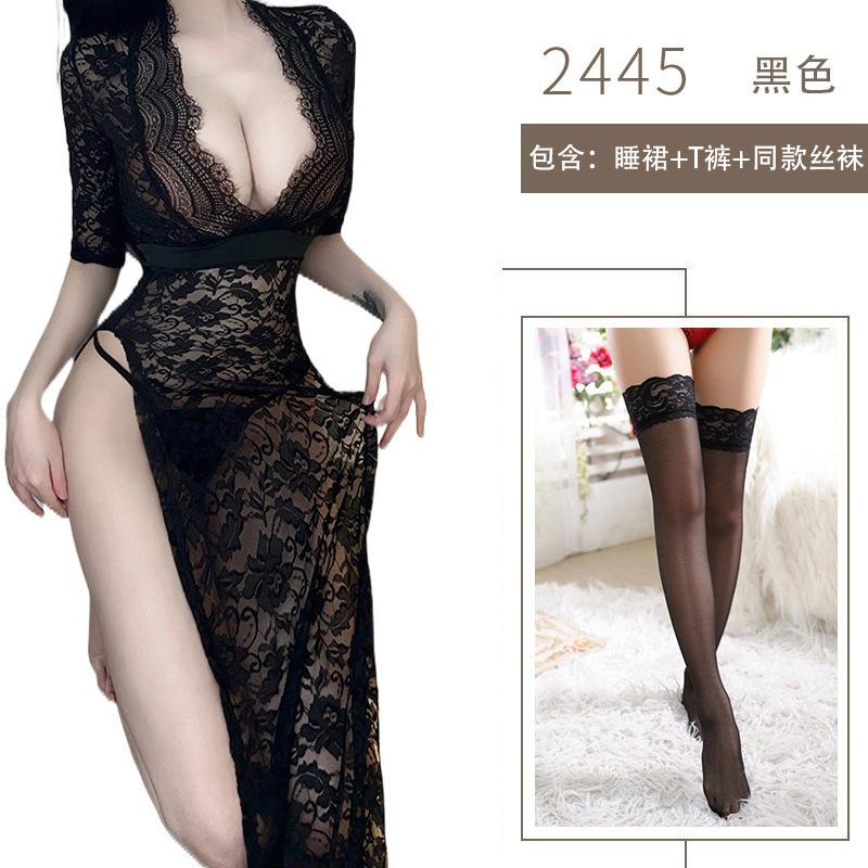 Sexy Lace Dress, Hot Perspective, Free Sex Underwear, Exposed Chest, Side Open, Royal Sister Flirting Temptation