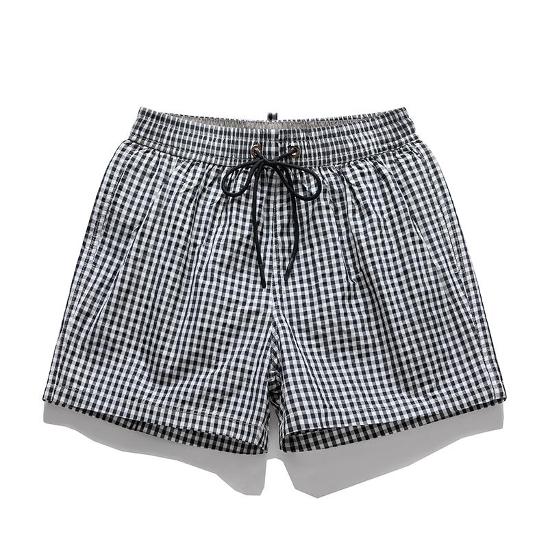 Men's Gingham Casual Shorts – Elastic Drawstring Waist Pocket Shorts for Summer Daily & Streetwear