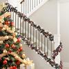 Holiday Decoration Supplies 78 Inch Green Red Christmas Garland Metallic Tinsel Twist Hanging Garland with Seasonal Party Atmosphere Props Snowflake