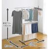 Bestco Stainless Steel Clothes Dryer, H-Shaped, Indoor, Extendable, Width 84-138cm, Depth 54cm, Height 87.5-145cm, Light Gray, NY-276