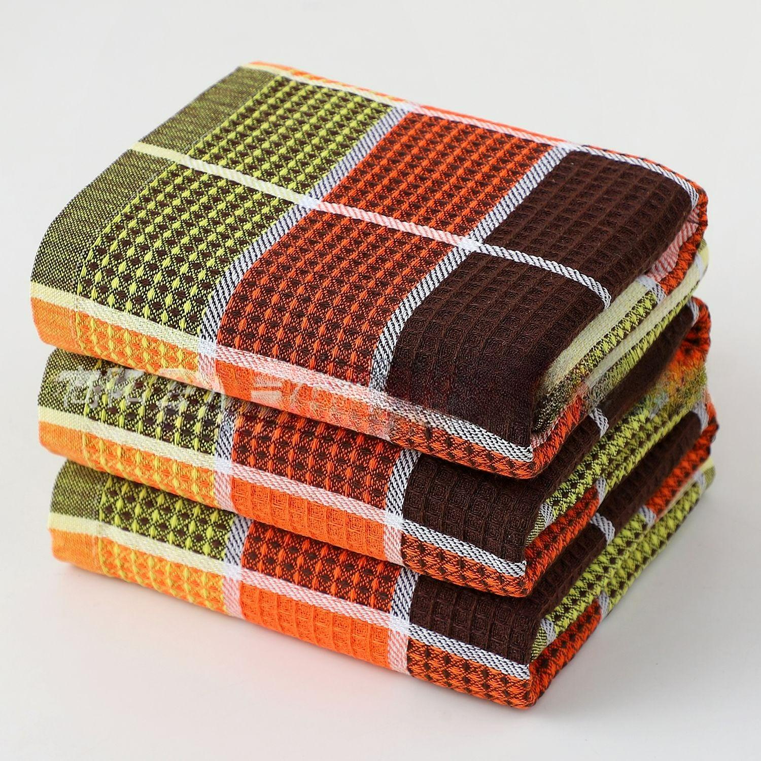 

3 Pcs Large Cotton Kitchen Towels Ultra Soft Highly Absorbent Quick-Dry Machine Washable Vibrant Colors for Utensil Kitchen 3pcs жёлтый